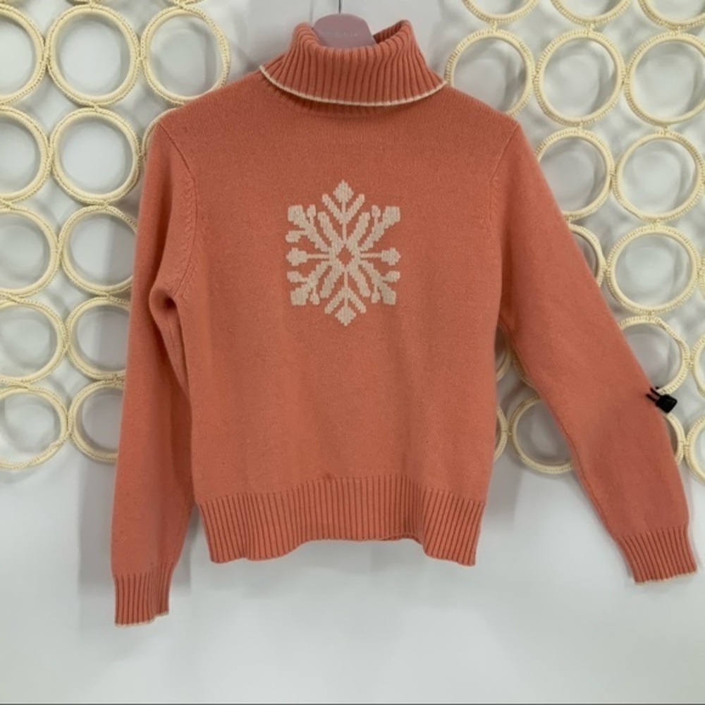 Folio cashmere snowflake print turtleneck sweater M